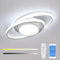 Mckalen Deckenleuchte LED Dimmbar, 39W 4387LM Weiß Deckenlampe Modern mit Fernbedienung/APP, Deckenbeleuchtung Wohnzimmer Oval 3000K-6500K für Schlafzimmer Esszimmer, 38.5CM