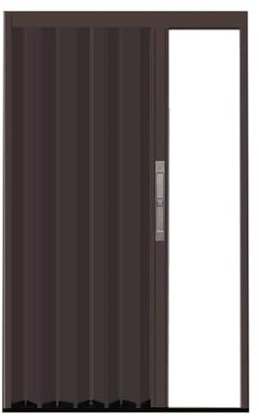 Porta divisoria Scorrevole per corridoio Marrone con Telaio della Porta e Pannello in Alluminio, Secondo Porta Pieghevole per Armadio Camera da Letto/dispensa Cucina/divisorio, gra