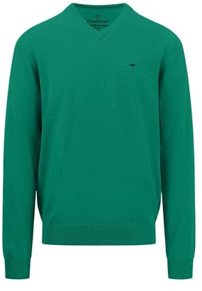 FYNCH-HATTON Strickpullover aus Baumwolle mit V-Ausschnitt Grass Green/L