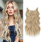 Clip in Haarverlängerung für Damen, Haarverlängerung mit Gummiband Lang Wellig Blond Haarextension Clip Synthetisches Clip in Haarteil für Frauen Haarextension 55CM