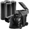 MUXHEL Lot de 50 sacs poubelle de 150 l - 110 x 130 cm - Sacs poubelle - Sacs poubelle - Sacs poubelle extra solides - Pour les déchets ménagers et le bureau - Noir