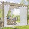 PONY DANCE Outdoor Gardinen Weiss Transparent Outdoorvorhang mit Ösen Pavillon und Terrasse Vorhänge Wasserdicht Balkon Vorhang Leinenoptik, 2 Stücke H 274 x B 137 cm