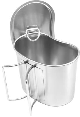 スイムリー Vaso de acero inoxidable con asa plegable de 700 ml con tapa de filtro para camping, mochilero, pícnic