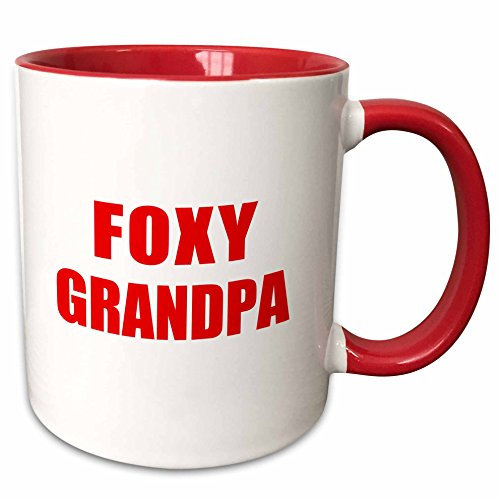 Tea Mug Ceramic Mug Unique Tea Cup Durable Drinking Cup Novelty Gift for Birthdays Valentine's Day Women 330 Ml Foxy Grandpa-Funny Red Text Design for A Cool Hot Grandfather