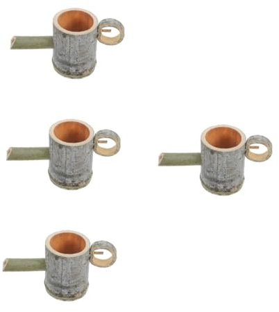 Alipis 4 Pièces Accessoires d'eau en Bambou Fontaine Solaire Poisson Glacière Accessoires D'aquarium Petit Fontaine d'eau De Jardin Décor Déco Jardin Zen Distributeur Étang Pajaros Vide