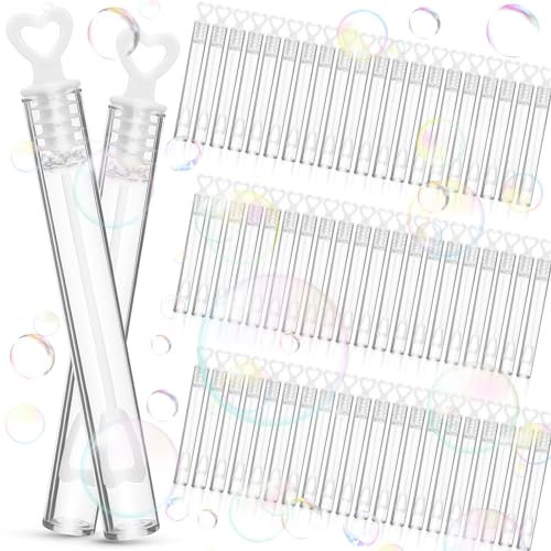 NEMMXUB 60 Stück Seifenblasen Hochzeit Seifenblasen Befüllt, Wedding Bubbles, Seifenblasen Hochzeit Set mit Herzgriff, Seifenblasen Herzform Mini Bubbles, für Hochzeit und Geburtstagsfeier