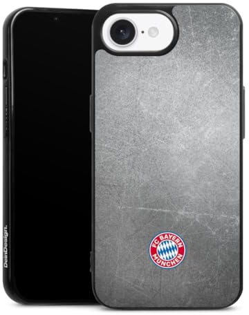 Silikon Hülle kompatibel mit Apple iPhone 16e 2025 Case schwarz Handyhülle FC Bayern München FCB Offizielles Lizenzprodukt