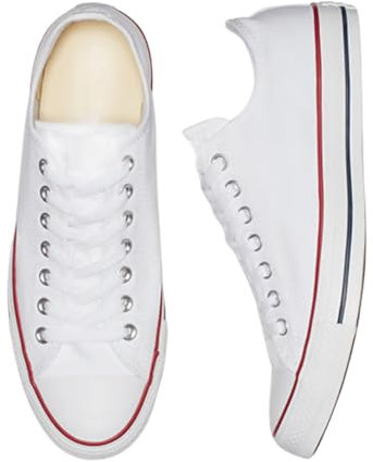 Mens Canvas Lace Up Sporty Low Top Outdoor Trainers Sneakers Pumps Plimsolls with Rubber Toe Cap Shoes (White, UK Footwear Size System, Adult, Men, Numeric, Medium, 7)