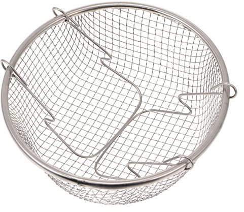 CLISPEED Ergonomic Handle Design Strong Stainless Steel Frying Basket Large Fry Basket for Chips Kitchen Strainer