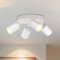 LVWIT GU10 Deckenstrahler LED 4 Flammig Rund LED Deckenleuchte Schwenkbar Weiße Deckenlampe Spot Drehbar Modern Deckenspots 4 Strahler für Wohnzimmer Schlafzimmer Küche (Ohne Leuchenmittel)