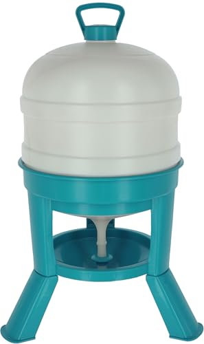 Kerbl Hühnertränke 30L, Automatische Wasserversorgung für Geflügel, Bruchfester Kunststoff, Für Bodenhaltung, Lebensmittelecht, Türkis|Weiß, 72,5 cm