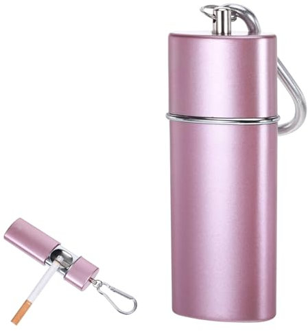 Aschenbecher für Unterwegs Taschen Taschenaschenbecher Geruchsdicht Reiseaschenbecher für Hundespaziergang Wandern, Edelstahl Mit Deckel Gleiten 12.5 * 1CM(Roségold)