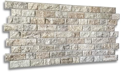 4m² - 10 Stück, 3D PVC Kunststoff Wandpaneel Steinoptik – Flexibel & Zuschneidbar – PVC Dekopanel – Vintage Mauer Design – Wohnzimmer, Küche, Schlafzimmer, Bad
