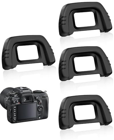 KEMUZ 4er Set Augenmuschel für Nikon D7000 D750 D610 D600 D300 D200, Sony Alpha 6000, Ersatz für DK-21 Okular, Weicher Gummi mit Staubschutz