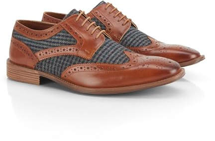 Catesby Spey Premium Leather Mens Shoes Brogues Lightweight Comfort Padded Wedding Formal Shoes for Men