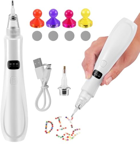 Stylet Diamond Painting, Electrique Diamant Outils 3 Modes Rechargeable Stylo Peinture Diamant Kit avec Aspiration Puissante 4 Localisateurs pour Diamant Art Rapide Durable et Stable