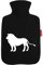 Huuraa Wärmflasche Löwe Silhouette Geschenk 1,8 Liter Black Classic Veloursbezug Löwe Präsent