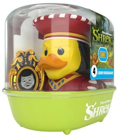 TUBBZ: Shrek - Lord Farquaad Vinyl Figure Rubber Duck Collectable Toy 9 cm | Official Shrek Merchandise – Vinyl Figure with Bathtub Display, Duloc Villain, Movie Fan Decor & Novelty Duck Gift
