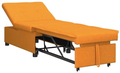 vidaXL Sofa Bed Dark yellow 194 x 67 x 37 cm Fabric, Living Room Sofa Bed, Rectangular Couch with Durable Fabric, Modern, Multifunctional Seating Solution for Guests, Reclining