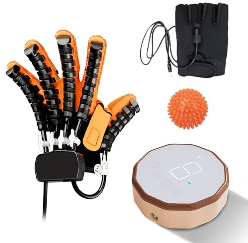 MFYDPP Rehabilitationsroboterhandschuhe, Fingerorthose, Handsteifigkeit, Handübungen, Für Zerebrale Lähmung Arthritis -schlaganfall -schlaganfall -Patient(Size:XXL,Color:Left Hand)