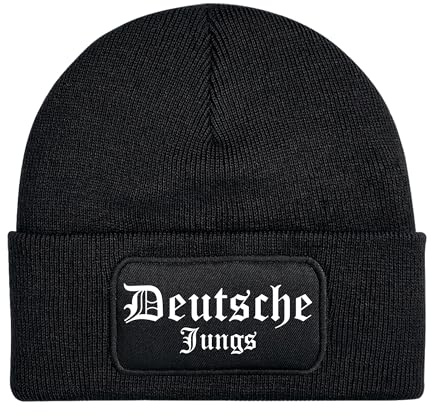 UGLYSHIRT Deutsche Jungs Mütze | Strickmütze – Ostdeutschland Fußball Fan Szene Stadion Streetwear Unisex Wintermütze | Patch Beanie