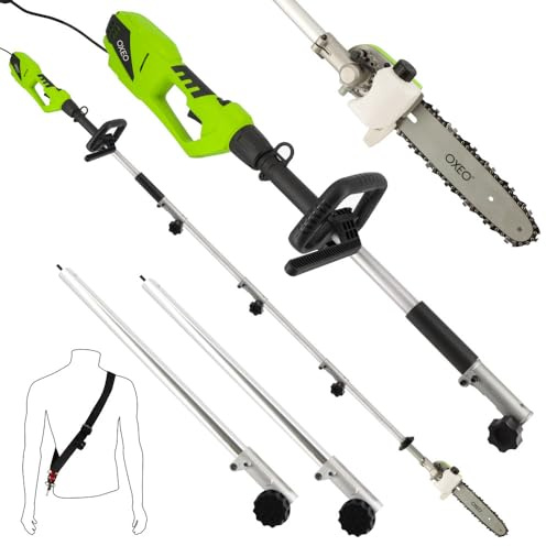 Elagueuse sur perche électrique 900W - 2 rallonges de 50cm - Embout élagueuse - Longueur total 3,04m - Longueur de coupe 18cm