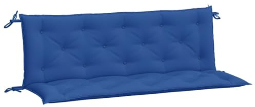 HFXHIJXQ Blaue Gartenbank Sitzauflage 150x50x7 cm Oxford Outdoor Polster mit Rückenkissen wasserabweisend für Terrasse Balkon Campingbank
