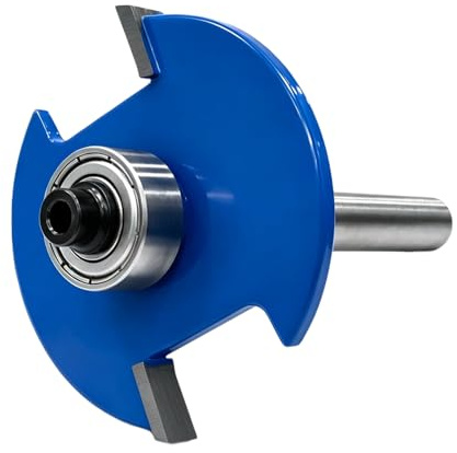 Biscuit Jointer Router Bit, 1/4 | Using Carbide Bades, with a Heat Resistant Coating, for Grooving, Cutting, and Chamfering, for 20# Biscuit