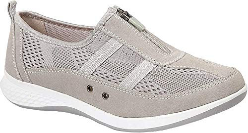 Boulevard Women's Extra Wide Fit EEE Casual Leather Lined Shoes Trainers Size 5 UK Navy/White