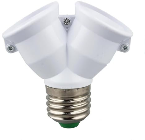 CABLEPELADO Douille d'ampoule diviseur E27 | Culot pour lampe double | Séparateur d'ampoules LED | Charge maximale par culot : 15 W | 2 ampoules en 1 | Blanc