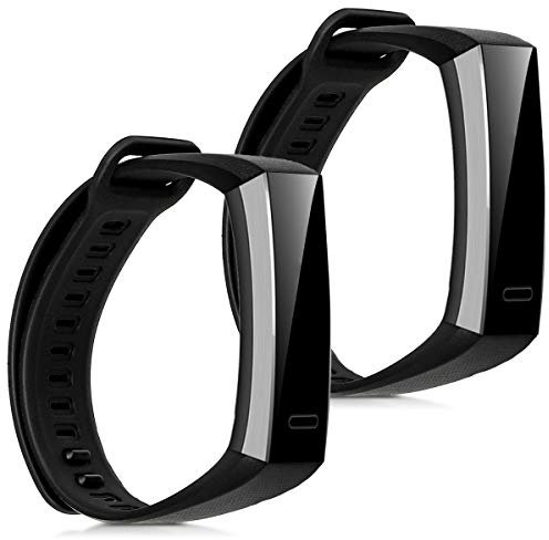 kwmobile Pulsera compatible con Huawei Band 2 / Band 2 Pro correa - 2x Correas de silicona flexible - Tamaño ajustable