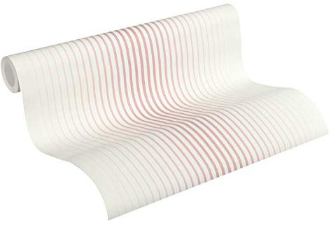 Esprit Vliestapete Evening Shade Tapete gestreift 10,05 m x 0,53 m rosa weiß Made in Germany 366783 36678-3