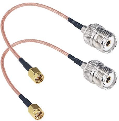 RG316 Cable Jumper Pigtail UHF SO239 Female PL259 to SMA Male Adapter Connector Cable 15cm Pack of 2