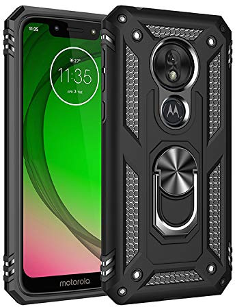 BestST Handyhülle für Motorola Moto g7 Play Hülle 360 Grad Handyhülle Bumper Case Robust Cover [Ultra Hybrid Schutzhülle ]+ Displayschutz für Moto g7 Play Schwarz