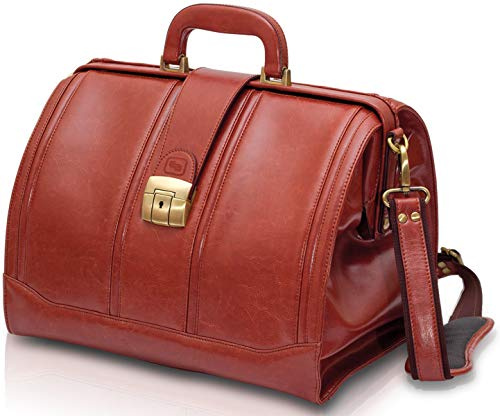 ELITE BAGS - DOC'S deluxe Arzttasche | braun | Leder | traditionelle Design | herausnehmbare Modultaschen