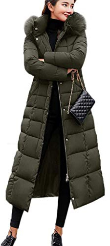 Earnmore Damen Winterjacke Lange Daunenjacke Warm Parka Jacke mit Fellkapuze Steppjacke Wintermantel Casual Daunenmantel