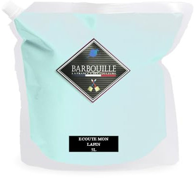BARBOUILLE - Peinture Acrylique Ecout Mon Lapin ! - Aspect Satin - Peinture Mur, Plafond, Boiserie & Balcon - Lessivable - Séchage En 30 min - COV A+ - Fabriquée En France - 5 L