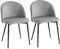 HOMCOM Lot de 2 chaises Salle à Manger Chaise de Cuisine scandinave Chaise en Velours rembourrée avec Pieds effilés en métal, pour Salon, Salle à Manger, Gris