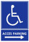 Panneau Rigide Handicapé - Personne à mobilité réduite accès Parking flèche Droite 15x20cm épaisseur 3mm