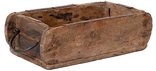 LEBENSwohnART Ziegelform BATA-2 mit Henkeln und Metallbeschlägen Box Kiste Wandregal Unikat