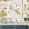 Lot de 10 autocollants de 20 x 20 cm imitation carreaux de ciment à poser au mur. Crédence, décoration d’intérieur, pour salon, cuisine, salle de bains, doré (golden)