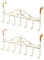 Eywlwaar Gold Over The Door Hooks 7 Hanger Rack Heavy Decorative Metal Rack for Home Use Hats Coats Key Bag Clothes Scarfs Hooks (Golden)