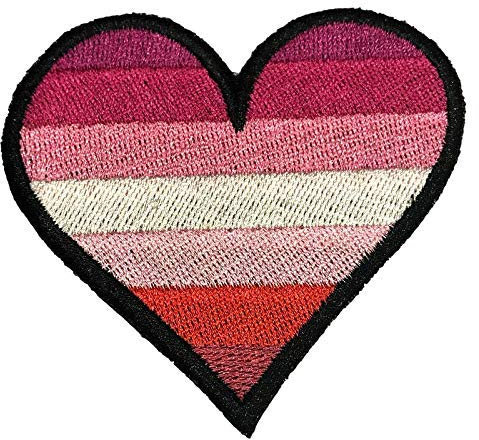 Smartbadge® Small Lipstick Lesbian Heart LGBTQ Embroidered Sew/Iron on Patch Badge (A)