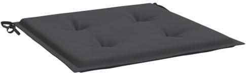 vidaXL Gartenstuhl Kissen 4 STK., Sitzkissen Outdoor Indoor, Stuhlkissen mit 2 Sätzen Schnüren, Stuhlauflage Sitzpolster, Anthrazit 50x50x3cm Oxford-Gewebe