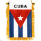 Anley 4 x 6 pulgadas ventana con flecos cubanos con bandera mini pancarta y decoración de coche bandera cubana de doble cara con flecos colgando con ventosa
