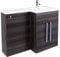 Aquariss 1100mm RH Vanity Unit with Basin and Back to Wall Unit Bathroom Storage Unit Free Standing Combination Vanity Unit Set Grey