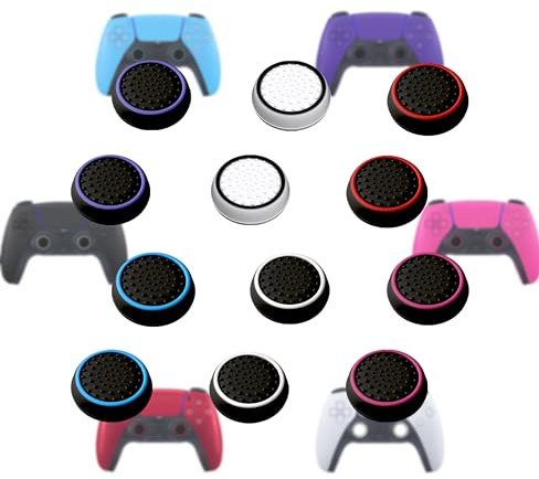MatoSan® Set de Cubiertas de Silicona para Stick – Compatible con mandos PS5 y PS4 – Mejora de Agarre y Protección – Accesorios para Controladores Gaming (12 Piezas)