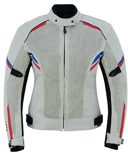 LOVO Veste perforée tricouche grise d'été pour moto femme, gris, 4XL