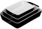 Relaxdays Set da 3 Teglie in Ceramica, Pirofile Rettangolari, per Forno, Frigo, Lavastoviglie, con Manici, Nero Bianco