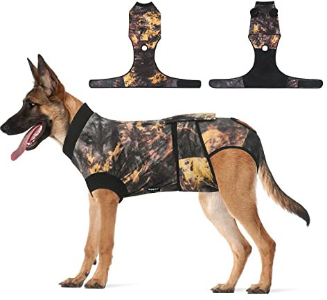 Jiupety Weich Hundebody Nach Op, Einteiler Hundebody Nach Op Hündin, Atmungsaktiv Anti-Wundlecken Op Body Hund Kastration Hündin, Body für Hund Nach Op, Hundebody Nach Kastration Rüde, Tie-Dye XXXL